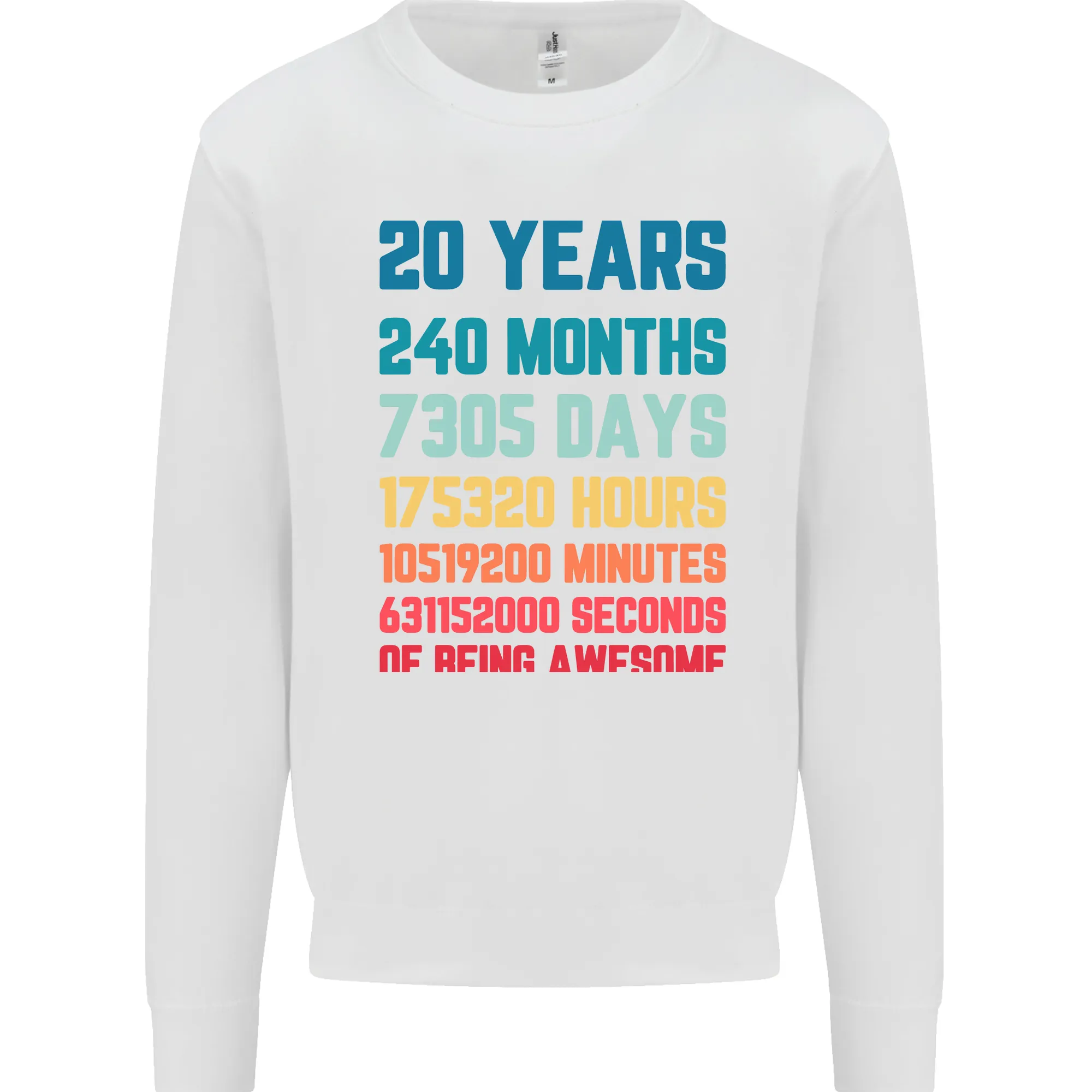 20th Birthday 20 Year Old Men's Personalised Sweatshirt Jumper with Name Customisation