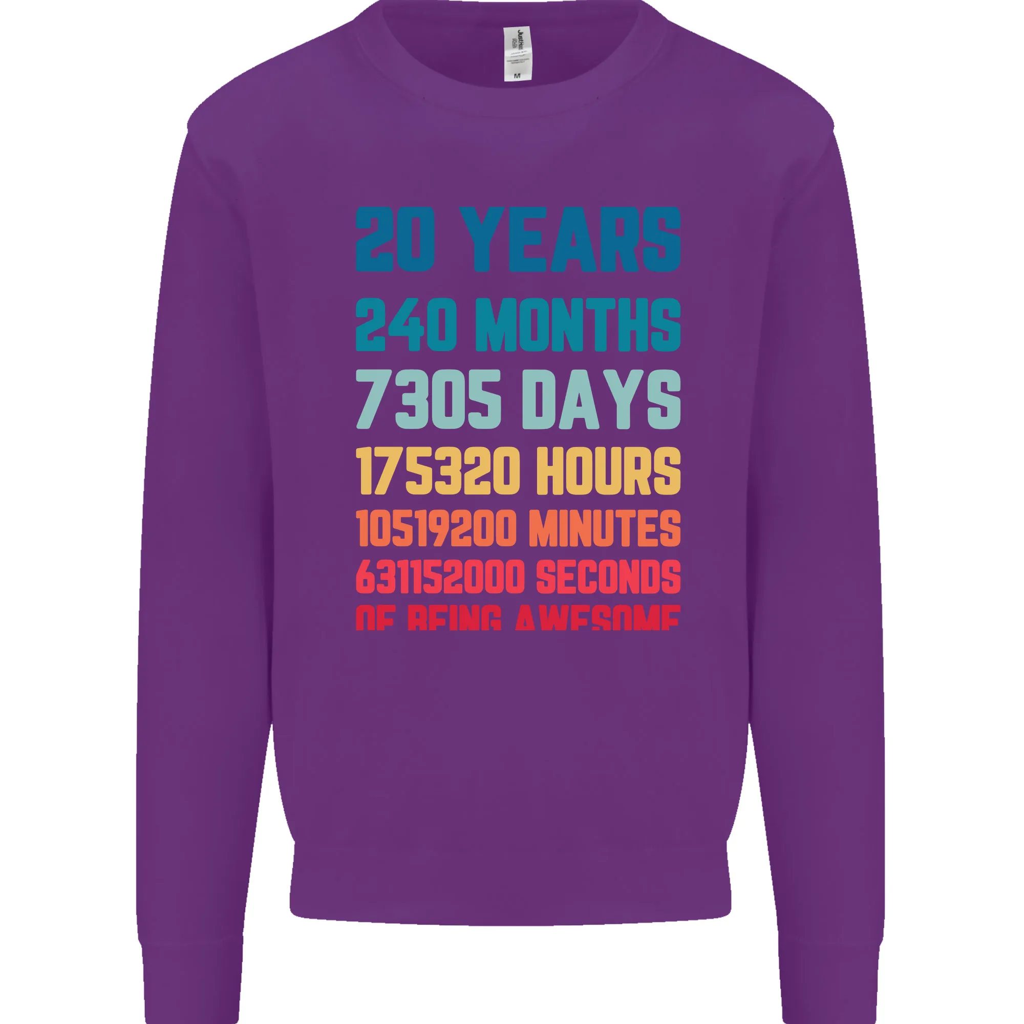 20th Birthday 20 Year Old Men's Personalised Sweatshirt Jumper with Name Customisation