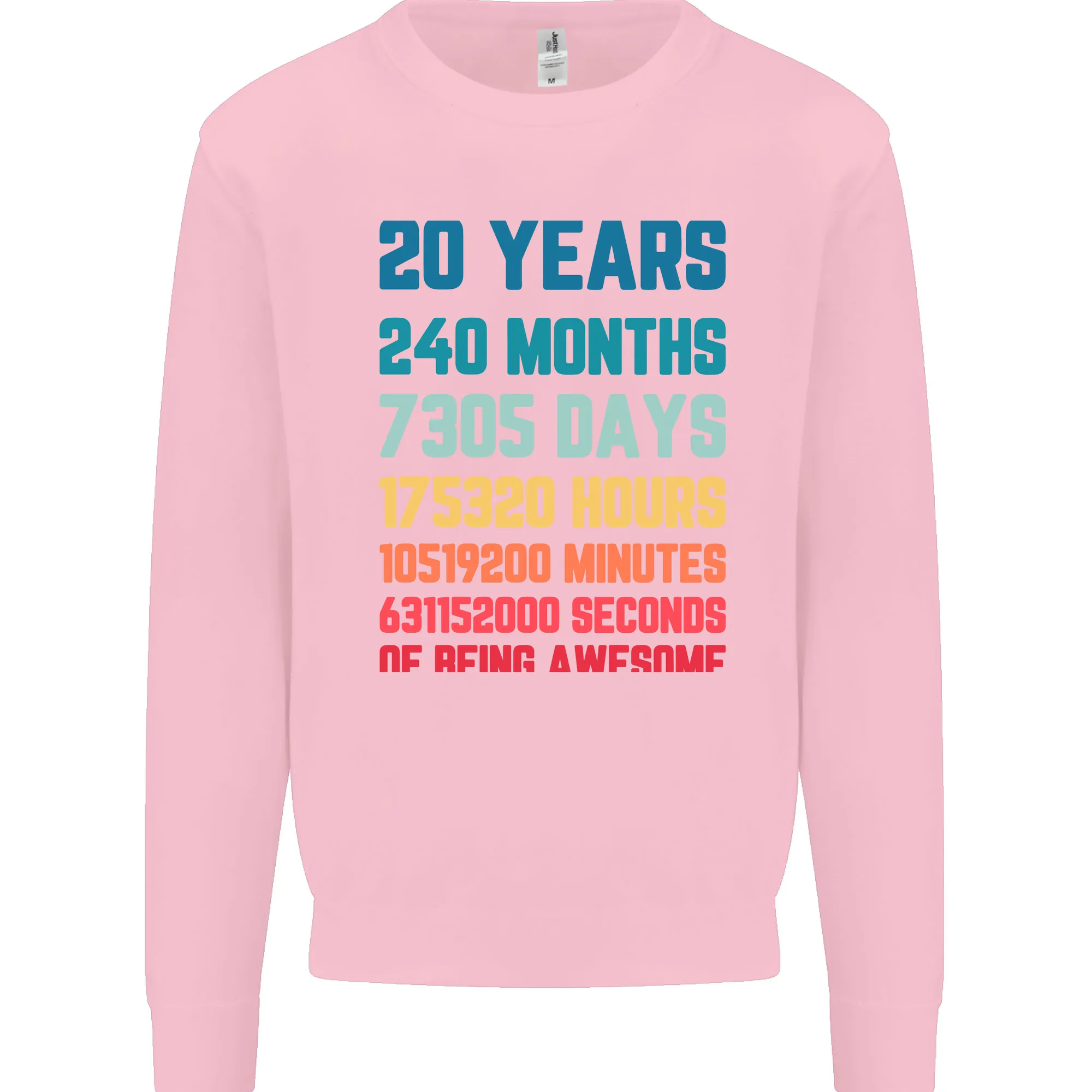 20th Birthday 20 Year Old Men's Personalised Sweatshirt Jumper with Name Customisation