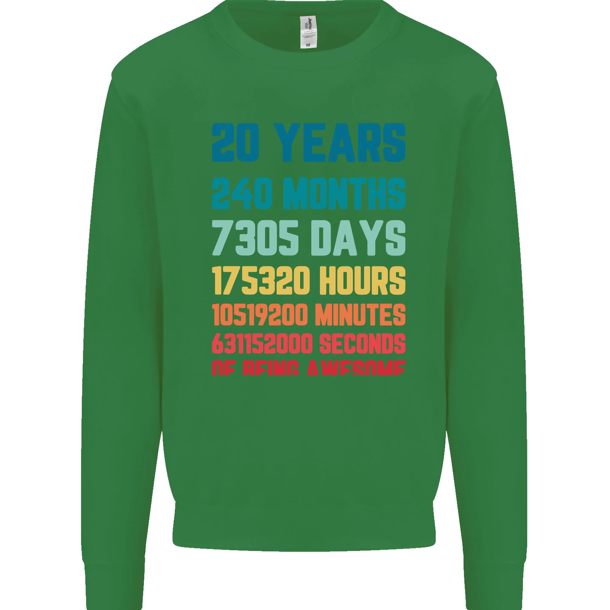 20th Birthday 20 Year Old Men's Personalised Sweatshirt Jumper with Name Customisation