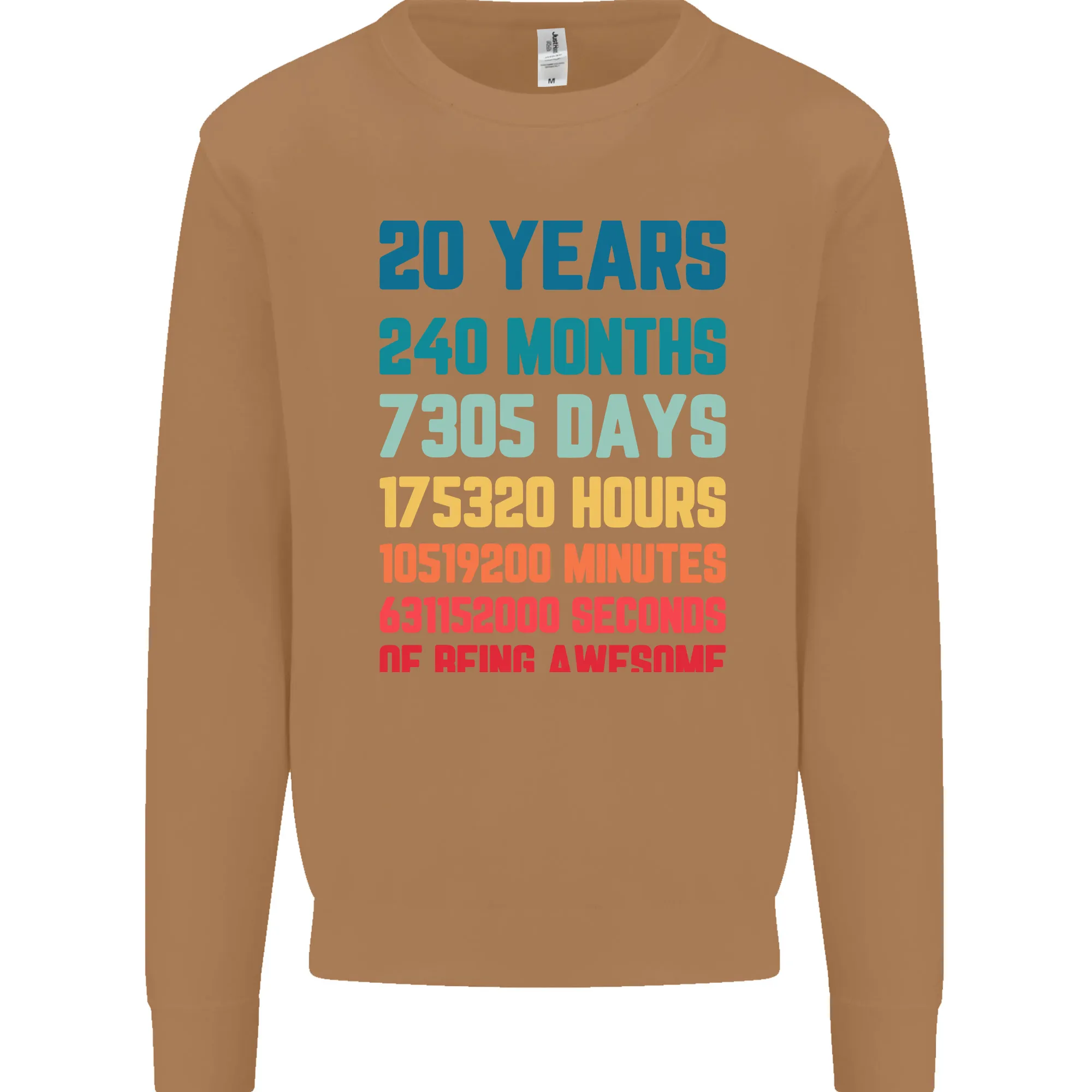 20th Birthday 20 Year Old Men's Personalised Sweatshirt Jumper with Name Customisation