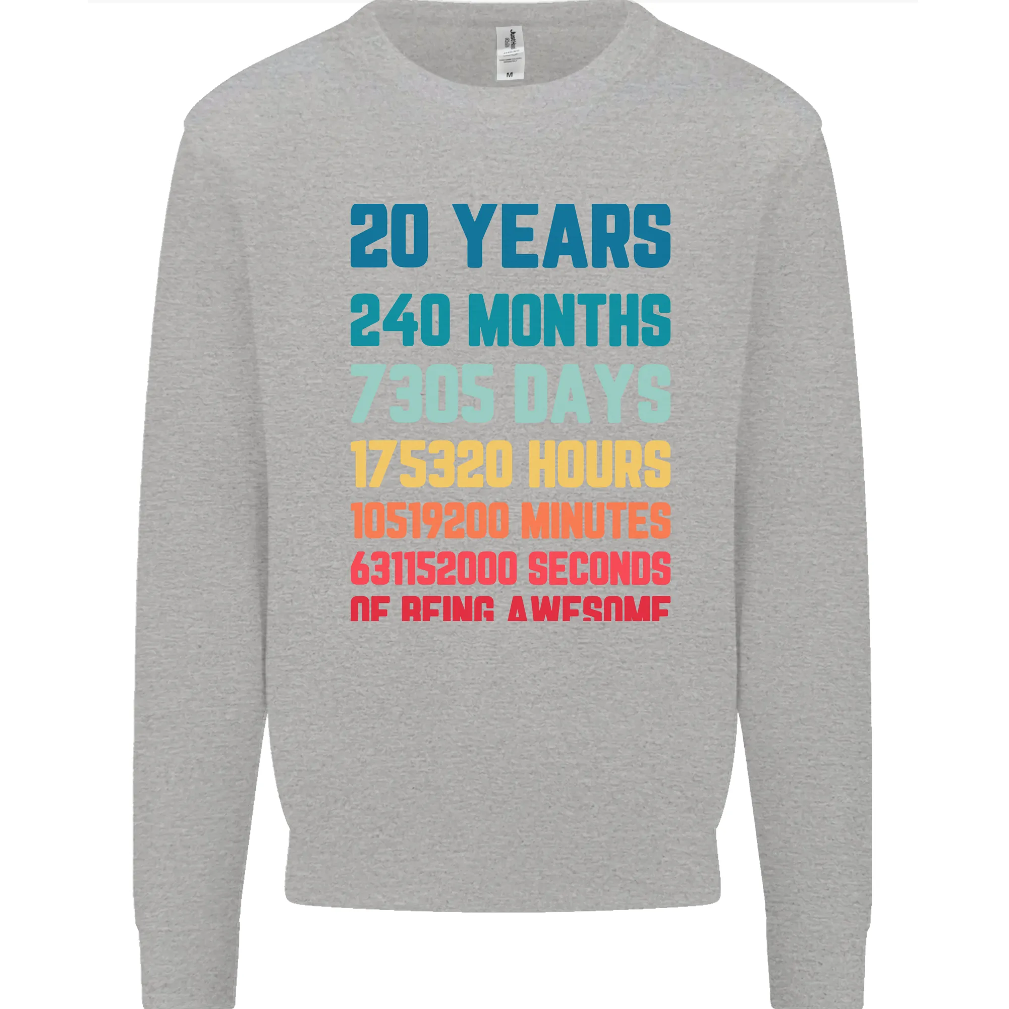 20th Birthday 20 Year Old Men's Personalised Sweatshirt Jumper with Name Customisation