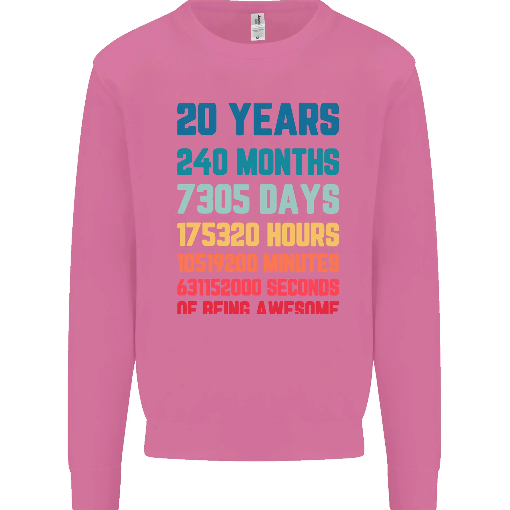 20th Birthday 20 Year Old Men's Personalised Sweatshirt Jumper with Name Customisation