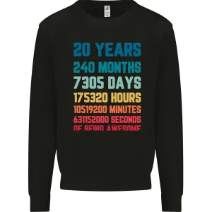 20th Birthday 20 Year Old Men's Personalised Sweatshirt Jumper with Name Customisation