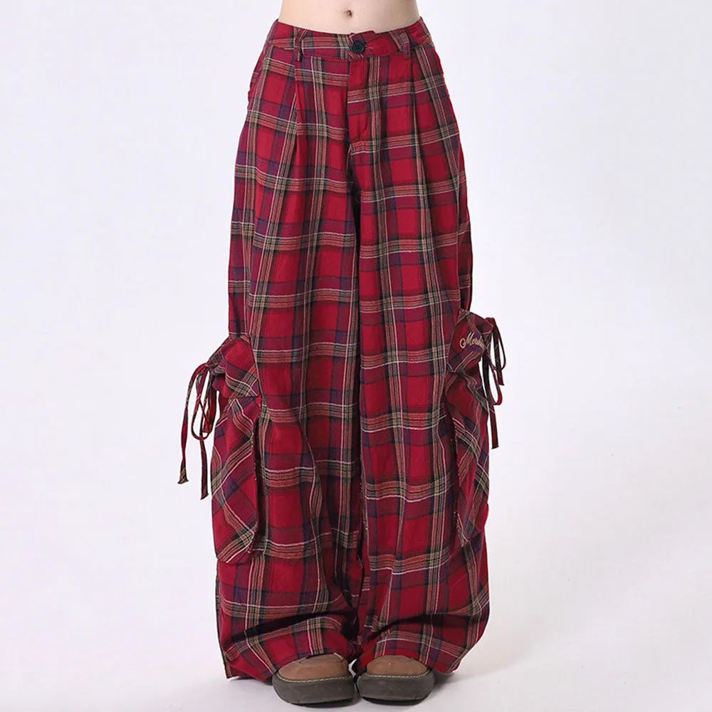 90's Grunge Plaid Cargo Pants