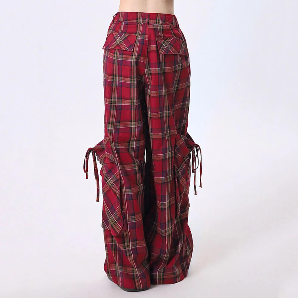 90's Grunge Plaid Cargo Pants