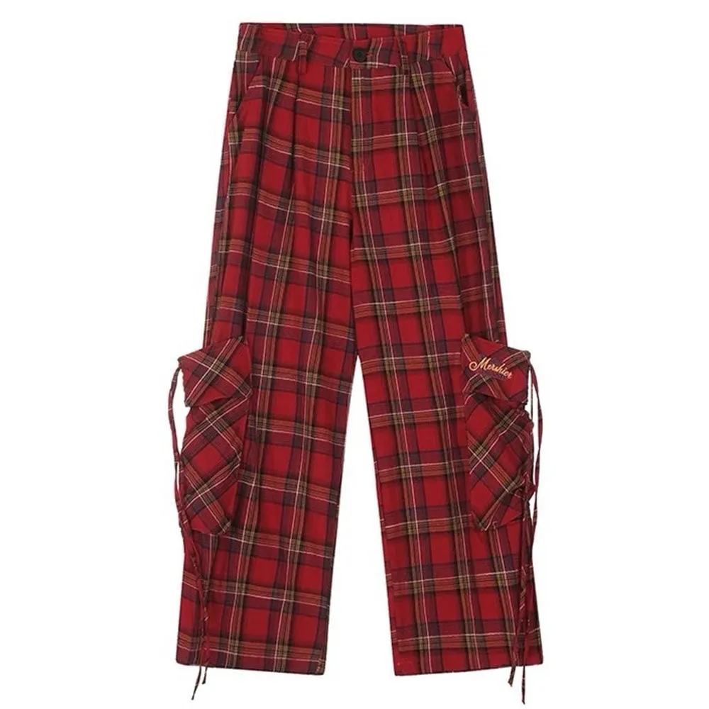 90's Grunge Plaid Cargo Pants