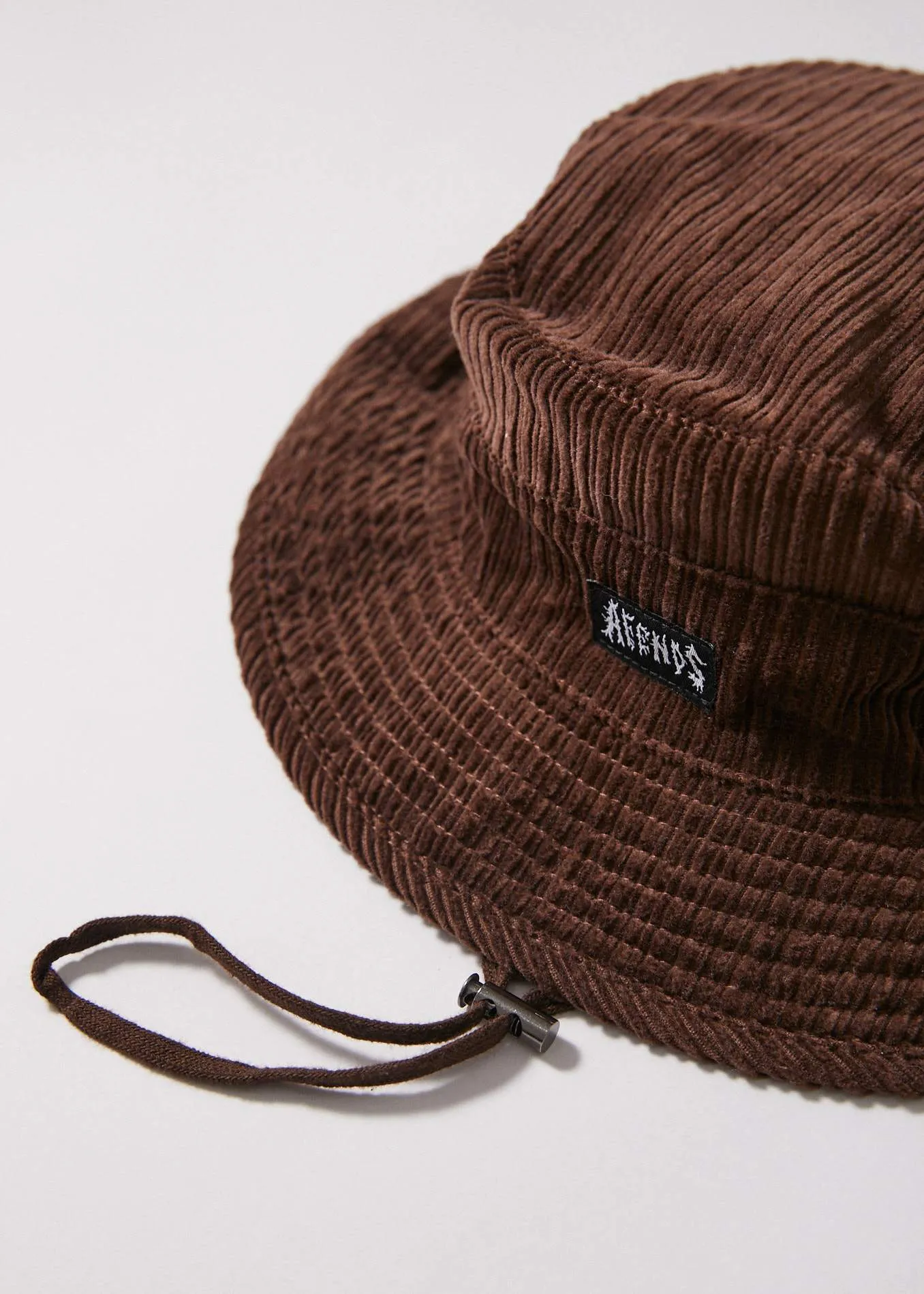 Afends Unisex Killer Wale - Corduroy Bucket Hat - Chocolate