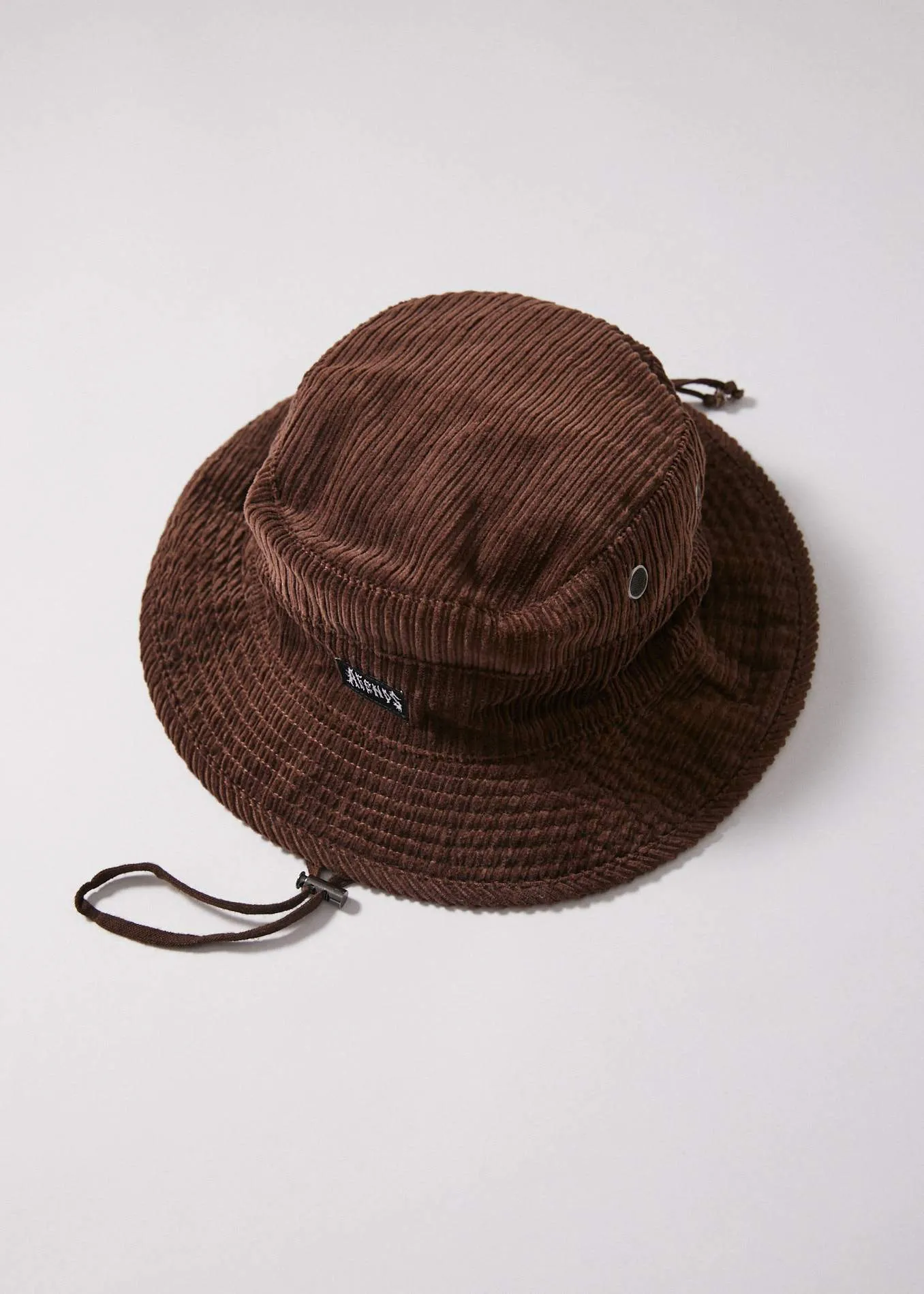 Afends Unisex Killer Wale - Corduroy Bucket Hat - Chocolate