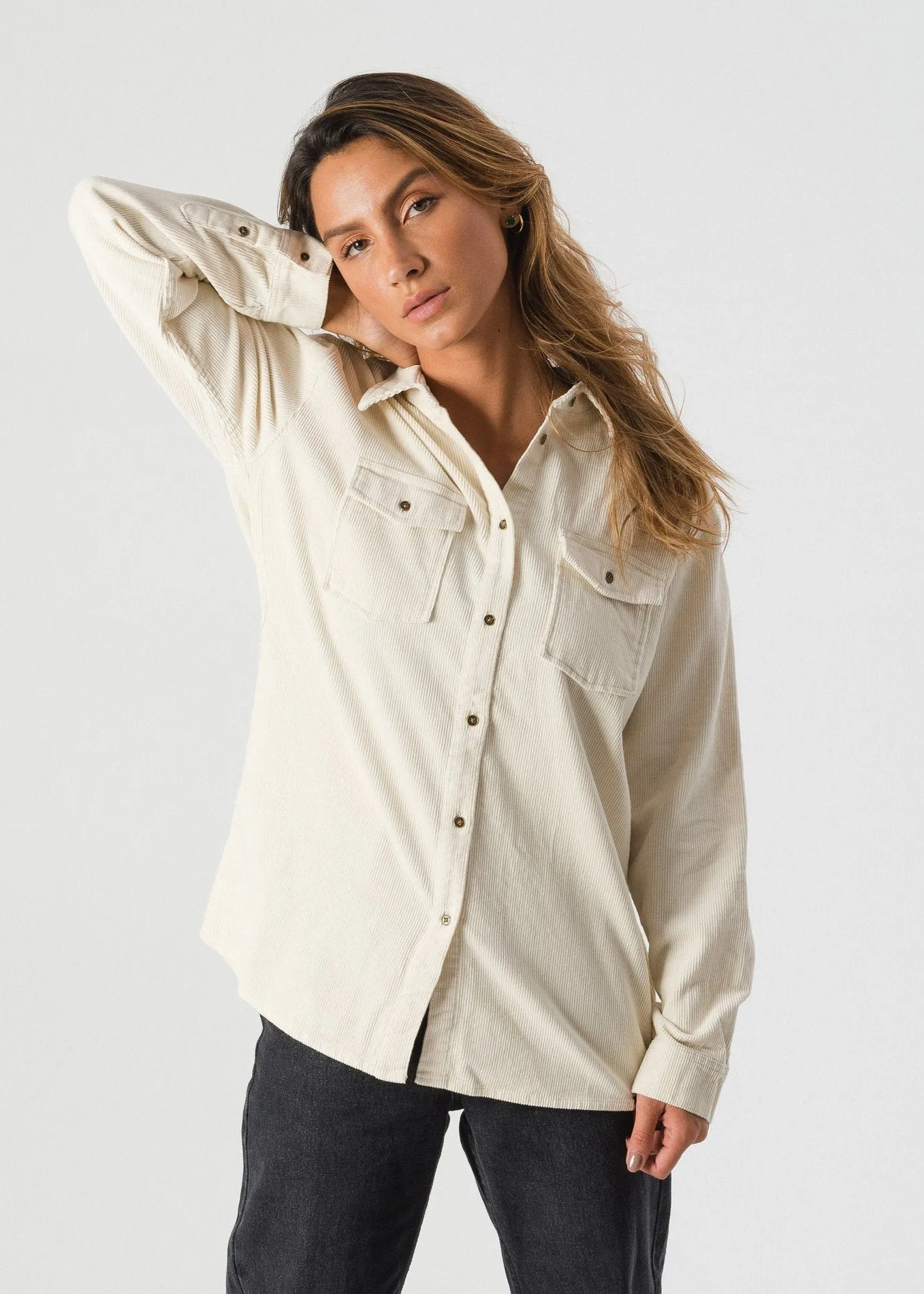 Afends Womens Donovan - Long Sleeve Cord Shirt