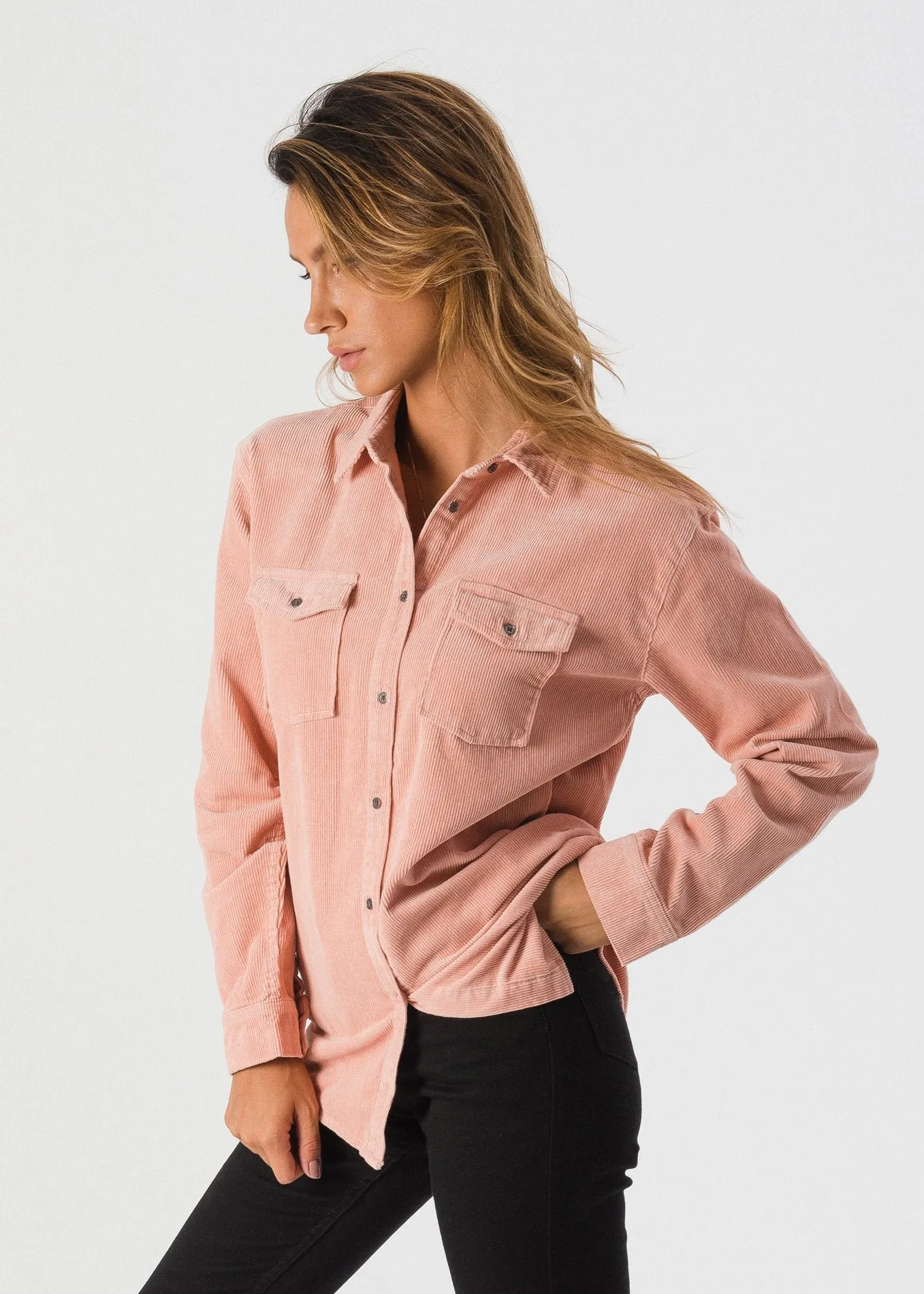 Afends Womens Donovan - Long Sleeve Cord Shirt