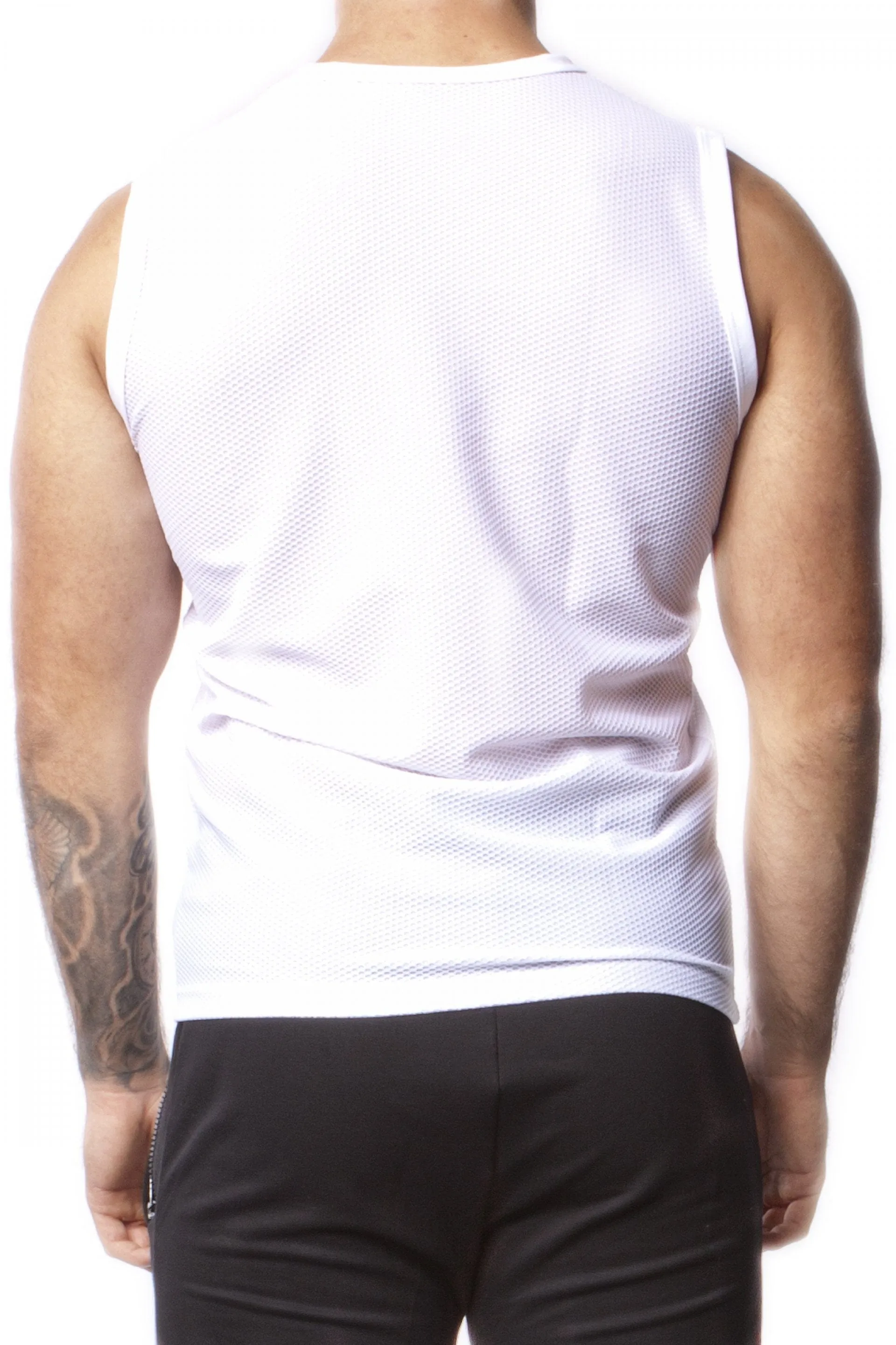 ALEXANDER COBB TANK TOP MESH WHITE