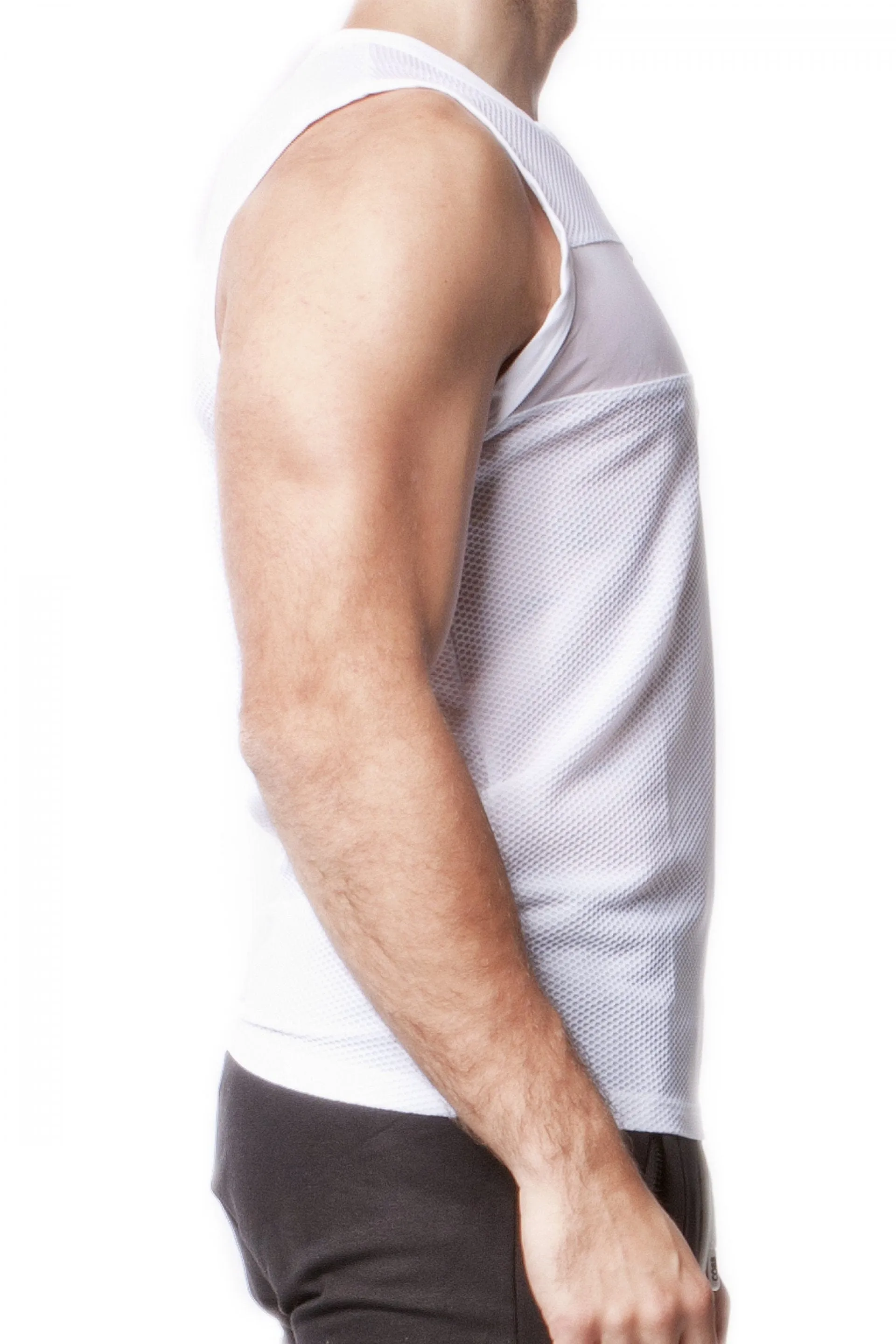 ALEXANDER COBB TANK TOP MESH WHITE