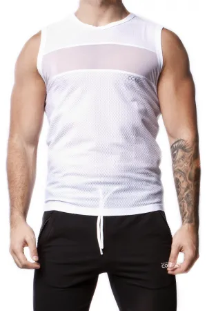 ALEXANDER COBB TANK TOP MESH WHITE