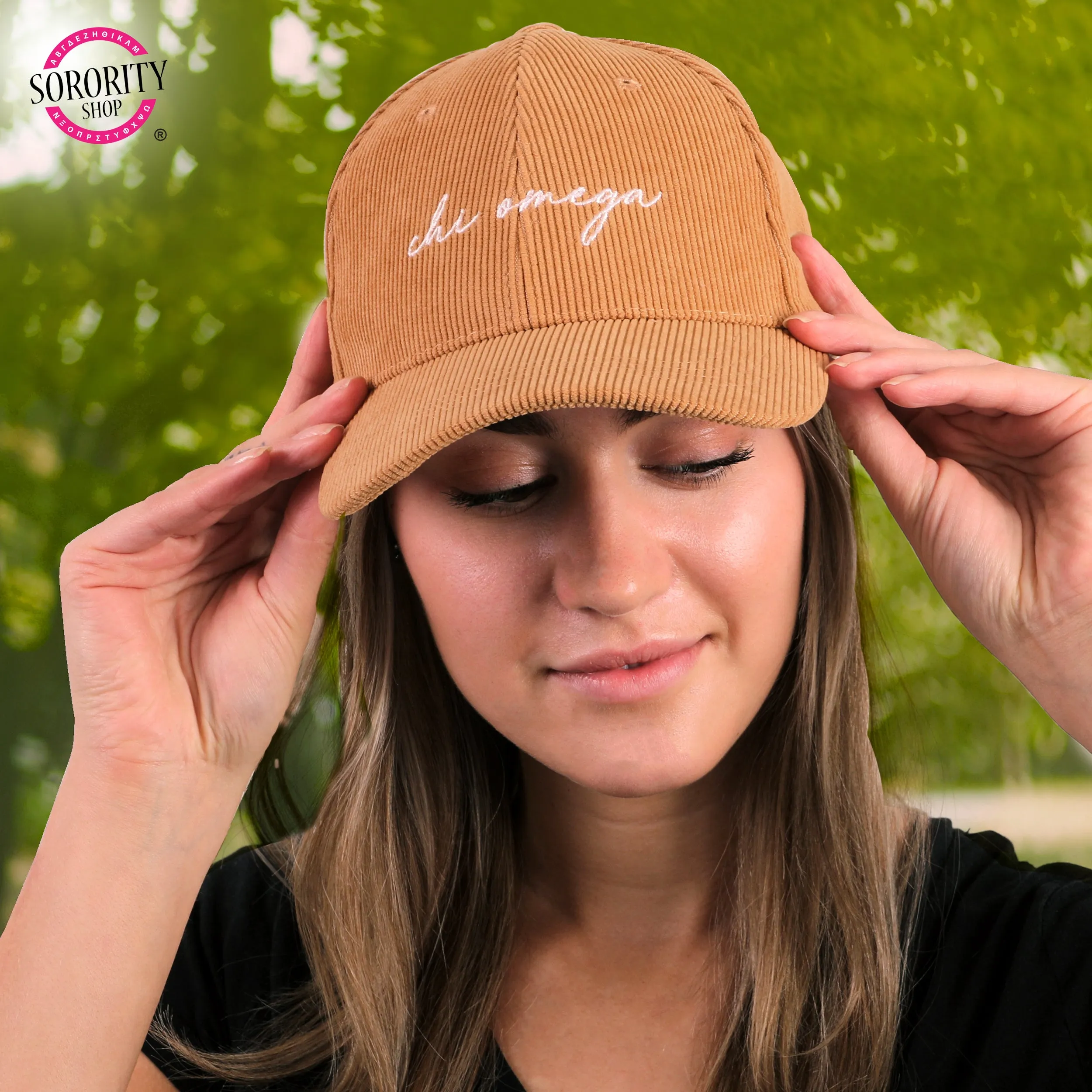 Alpha Omicron Pi Baseball Hat - Embroidered AOP Logo Baseball Cap