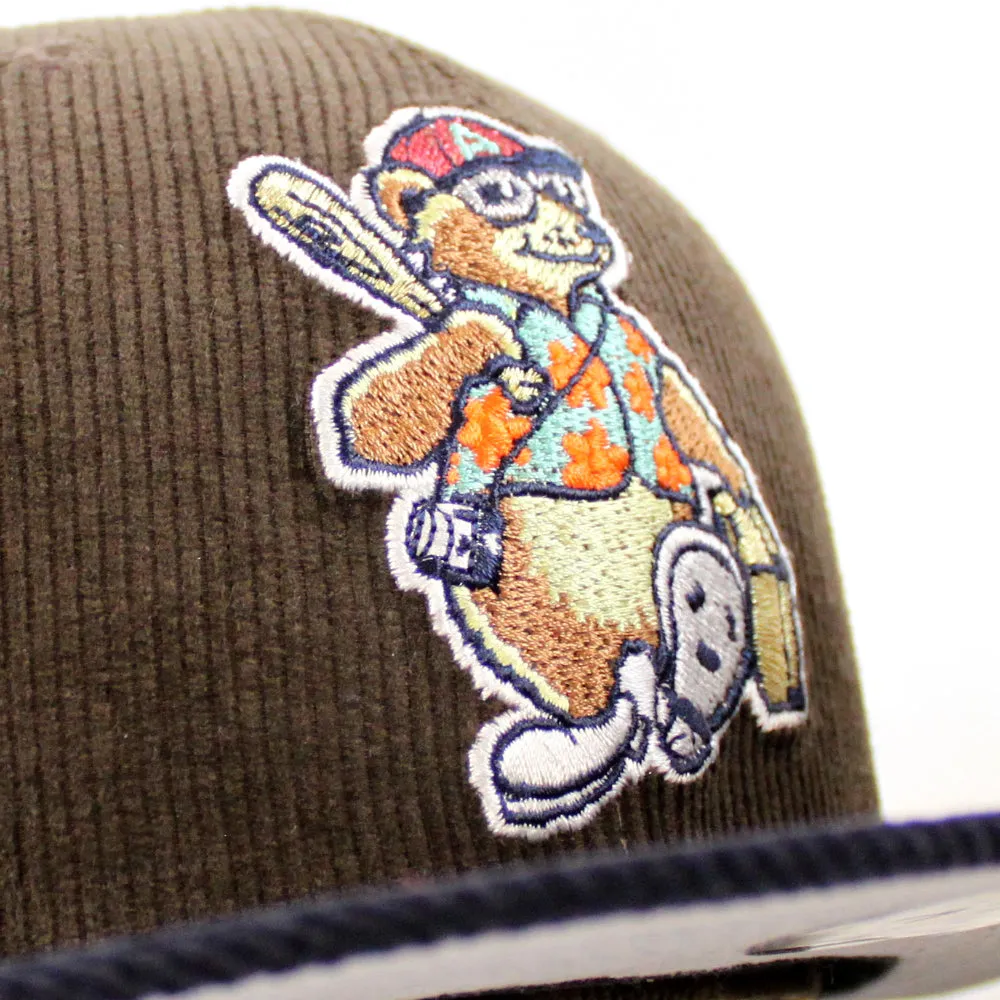 Asheville Tourist HomeTown Collection New Era 59Fifty Fitted Hat (Walnut Corduroy Navy Corduroy Gray Under Brim)