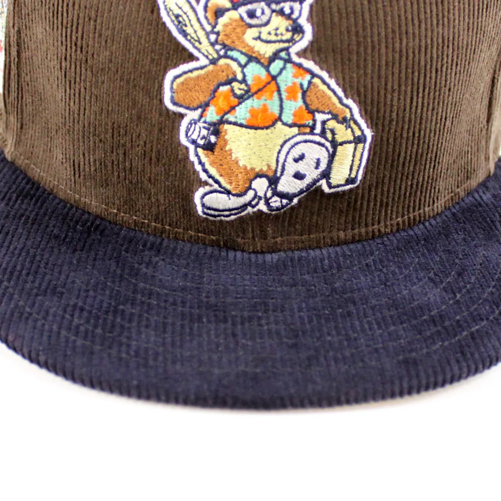 Asheville Tourist HomeTown Collection New Era 59Fifty Fitted Hat (Walnut Corduroy Navy Corduroy Gray Under Brim)