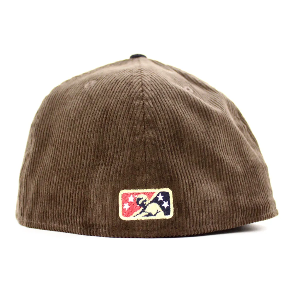 Asheville Tourist HomeTown Collection New Era 59Fifty Fitted Hat (Walnut Corduroy Navy Corduroy Gray Under Brim)