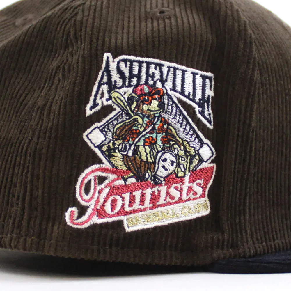 Asheville Tourist HomeTown Collection New Era 59Fifty Fitted Hat (Walnut Corduroy Navy Corduroy Gray Under Brim)