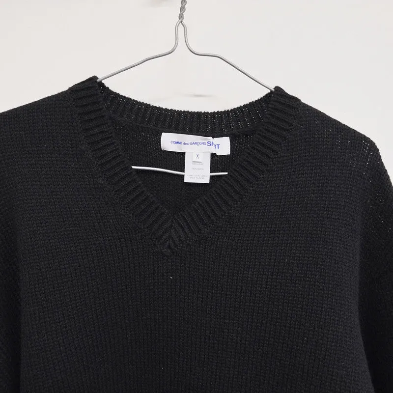 asymmetrical v neck jumper