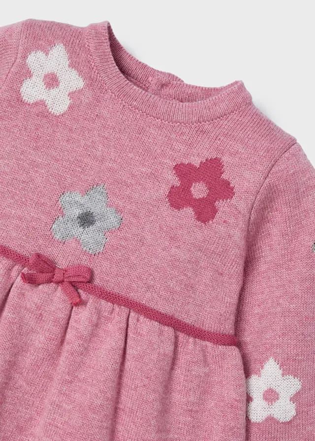 Baby Girls Pink Long Sleeve Knit Dress | Mayoral