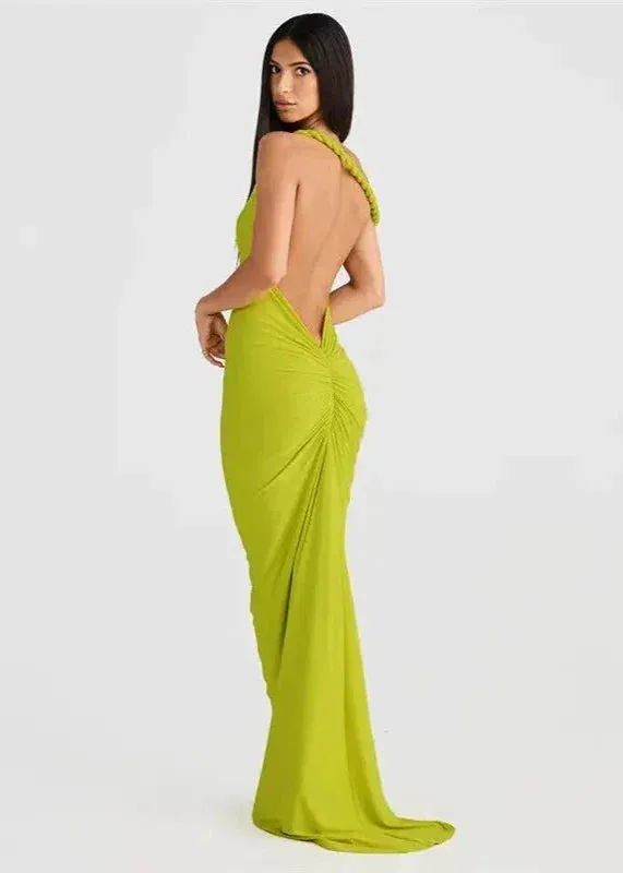 Backless Sling Slim-Fit Long Dress