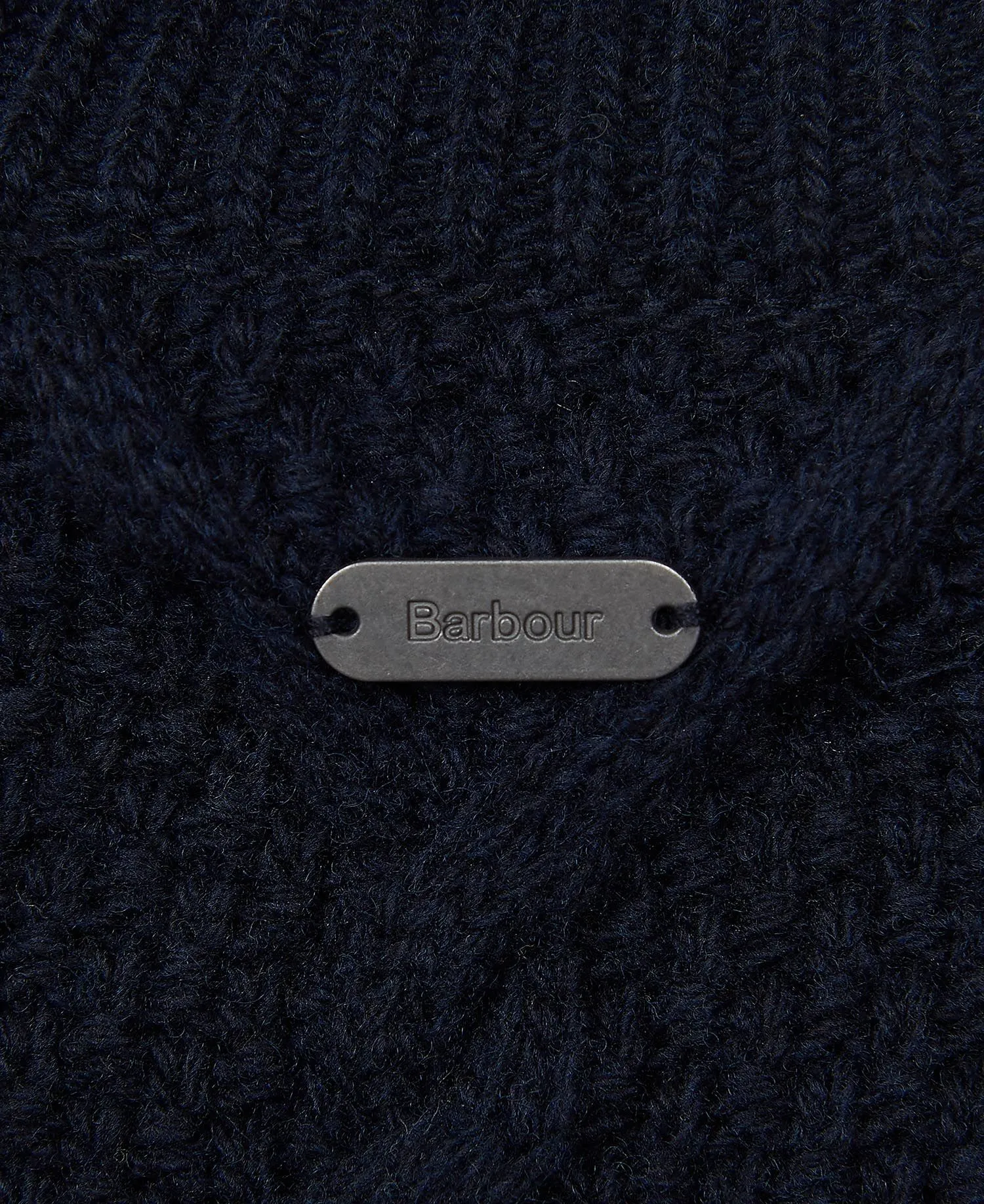 Barbour Burne Roll Neck Cable Knit in Navy LKN1170