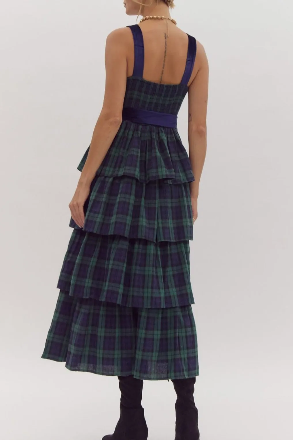 Bethany Plaid Tartan Ruffled Dress