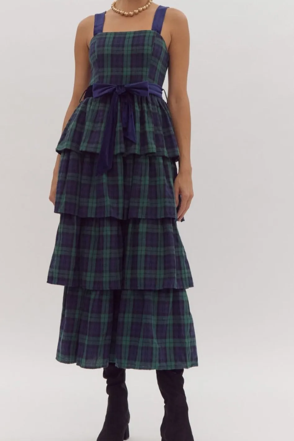 Bethany Plaid Tartan Ruffled Dress