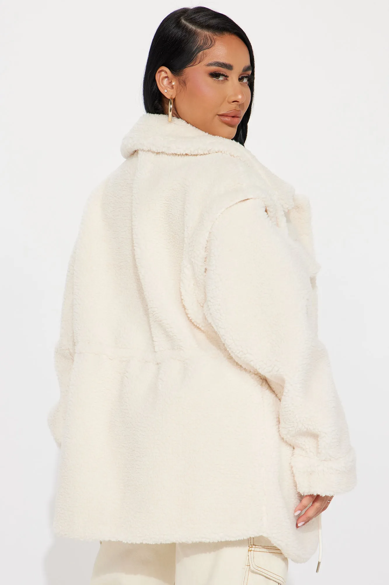 Better Than Yours Convertible Sherpa Jacket - Cream