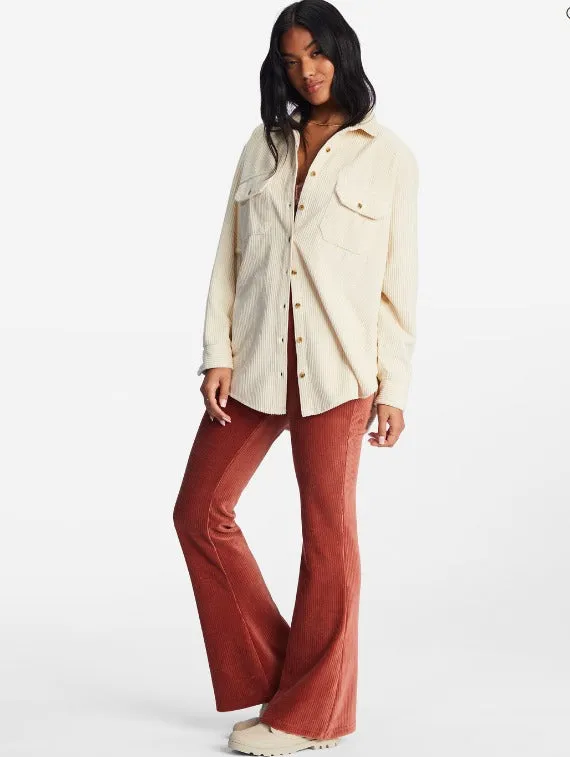 Billabong Hit A Cord High-Waisted Corduroy Flared Pants