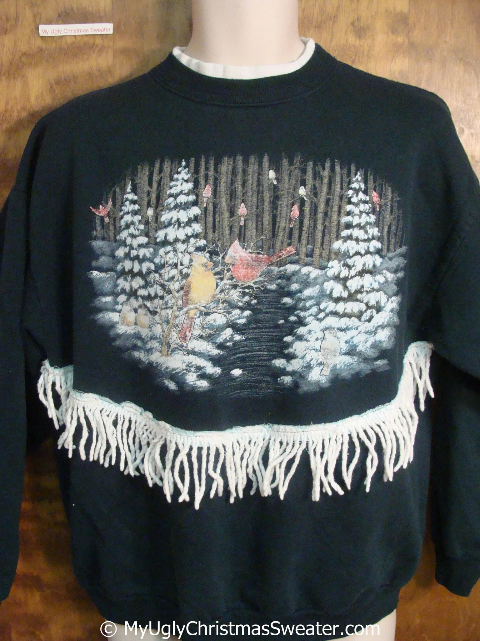 Birds in Winter Cheap Tacky Christmas Sweatshirt