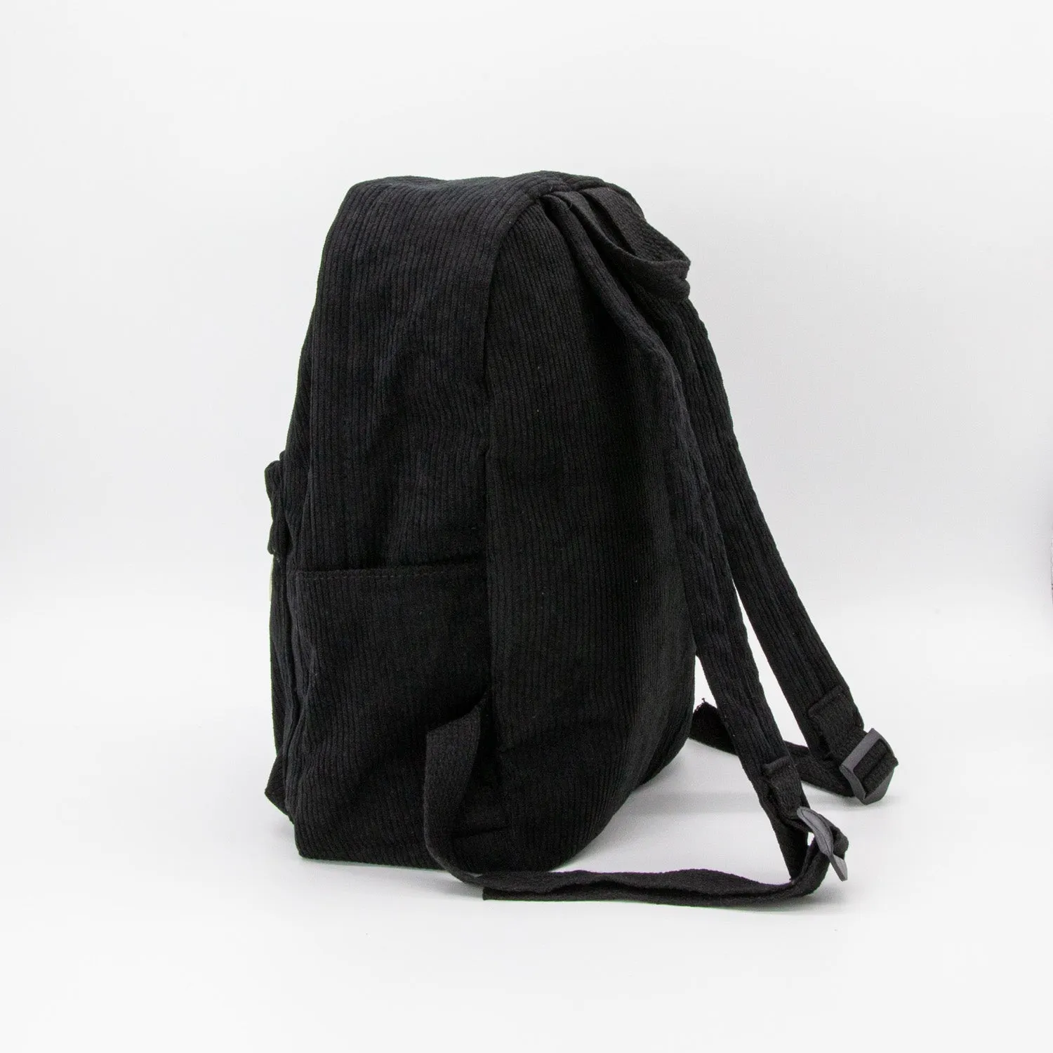 Black Corduroy Backpack