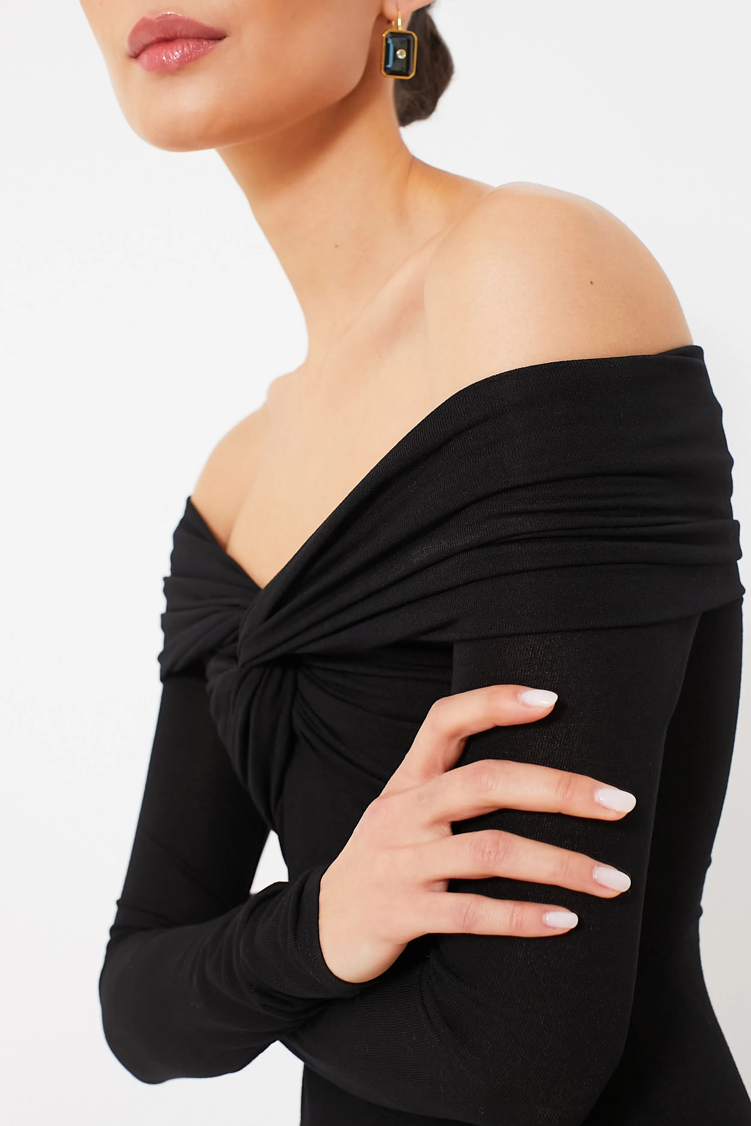 Black Off The Shoulder Maxi Dress