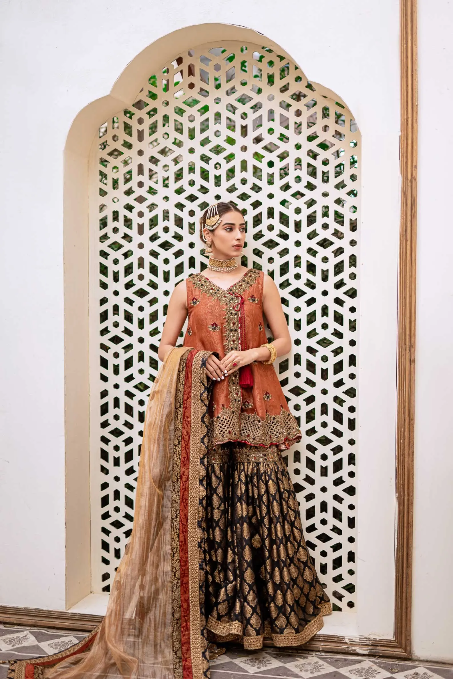 Bridal Gharara with Angrakha Dress Pakistani #BS800