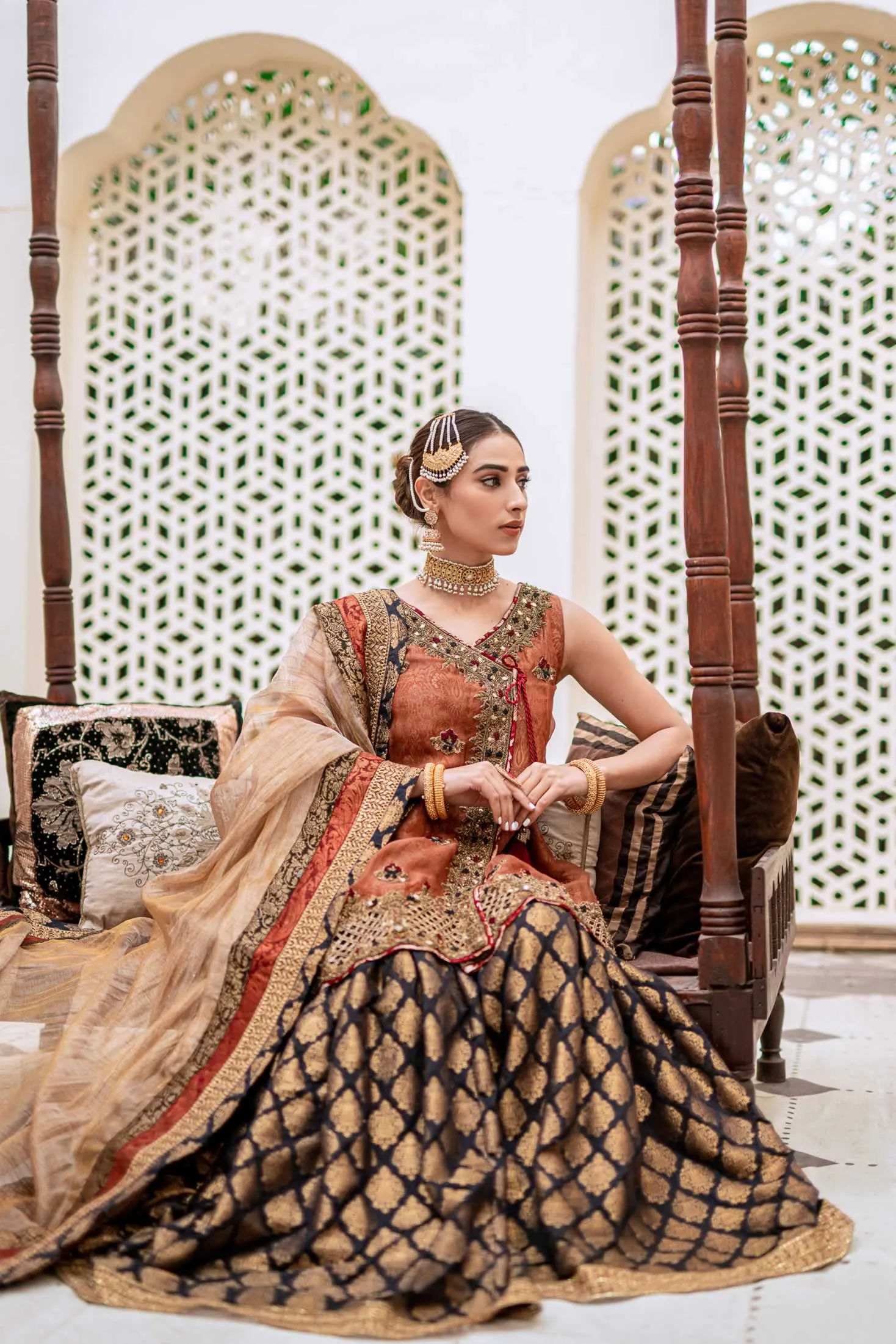 Bridal Gharara with Angrakha Dress Pakistani #BS800