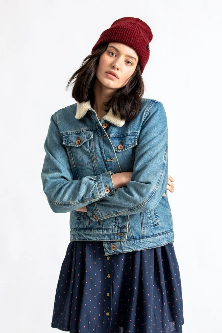 Broadway Sherpa Denim Jacket - Faded Indigo