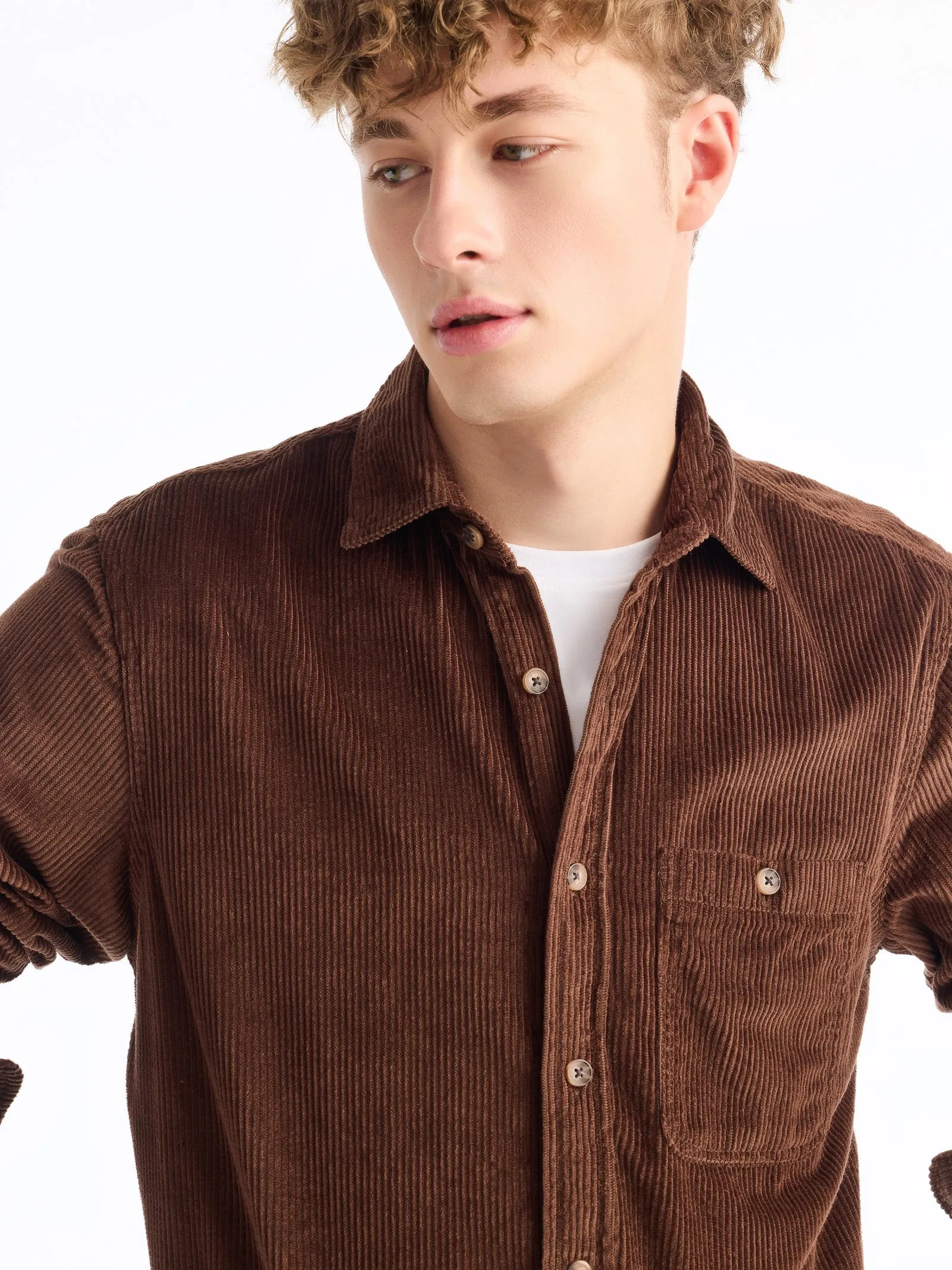 Brown Corduroy Over Shirt