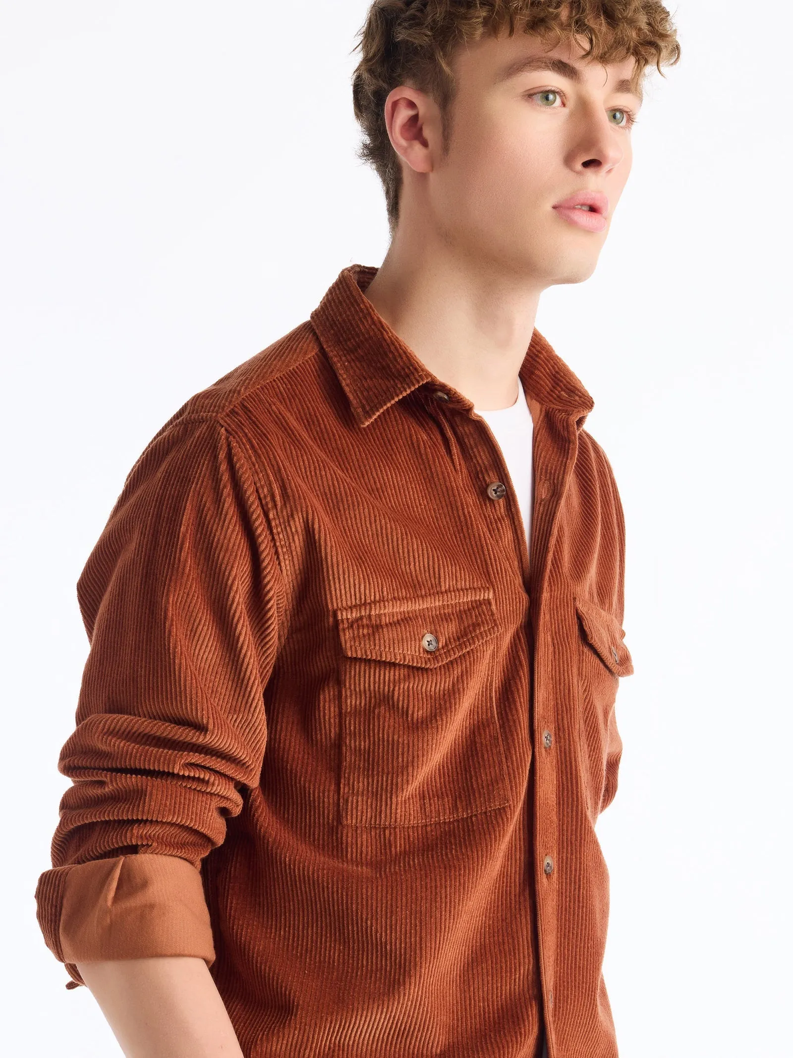 Brown Corduroy Over Shirt