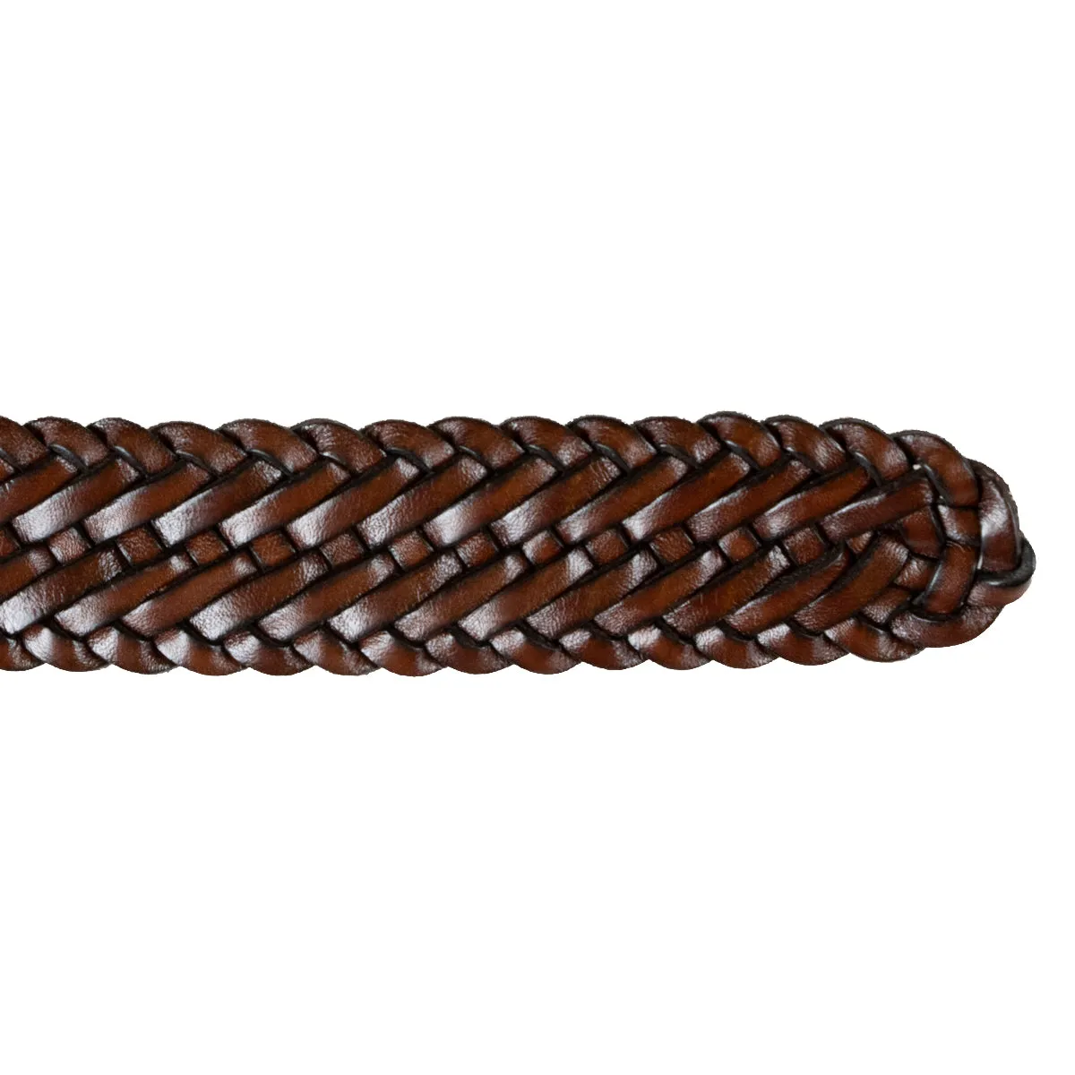 Brown Woven Leather Belt