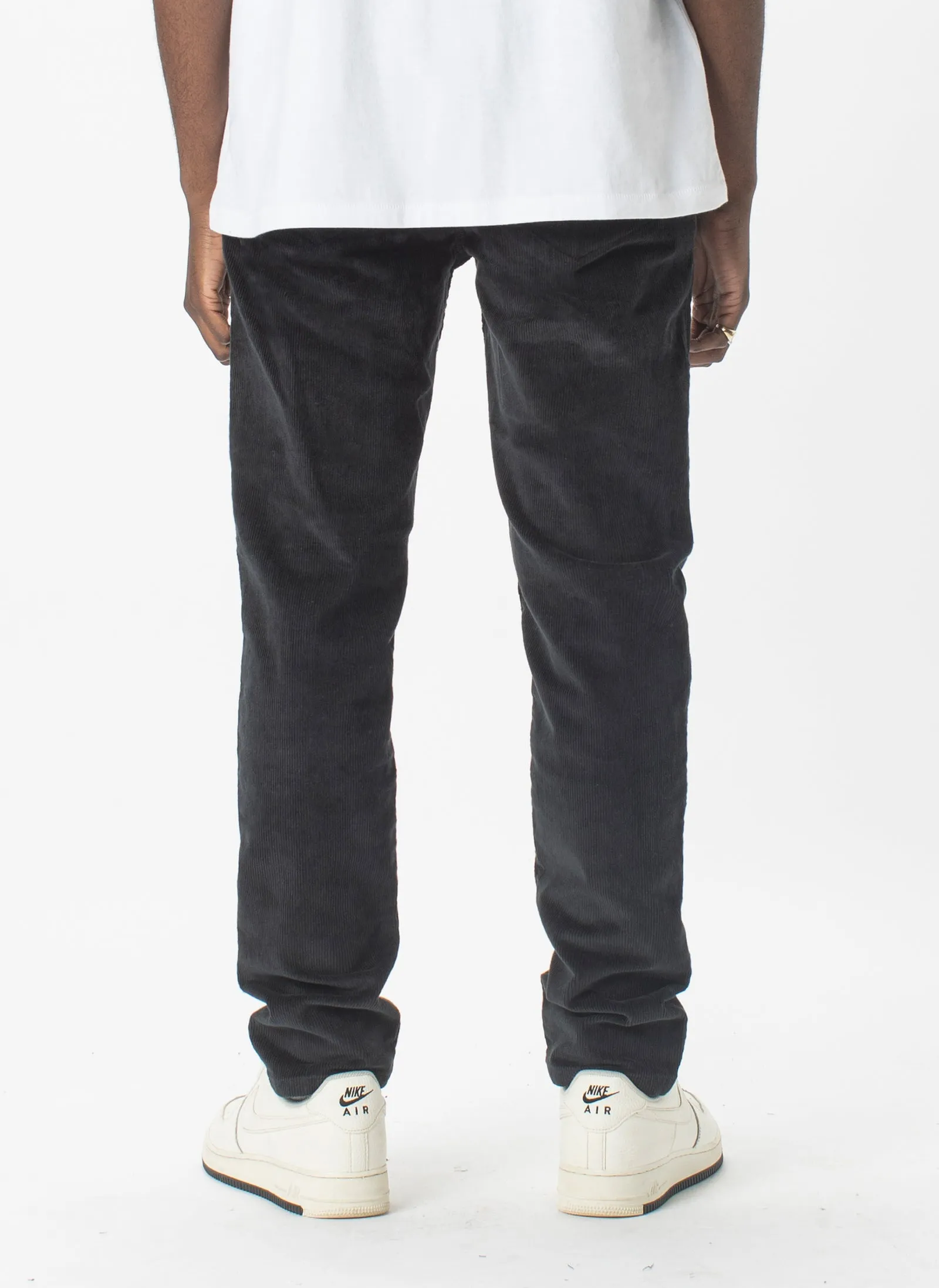 B.Slim Elastic Chino Black Cord