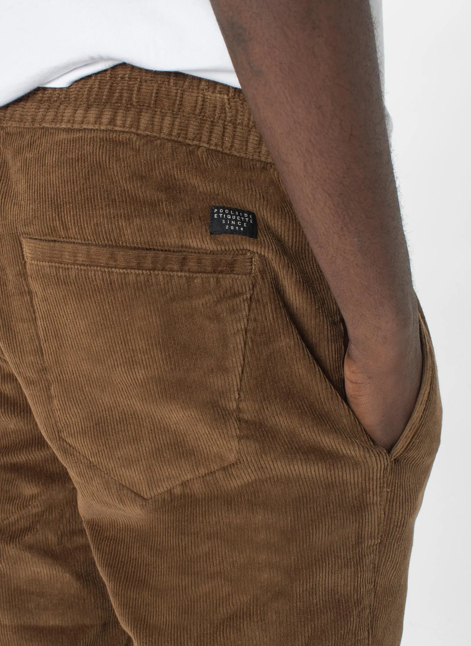 B.Slim Elastic Chino Tobacco Cord