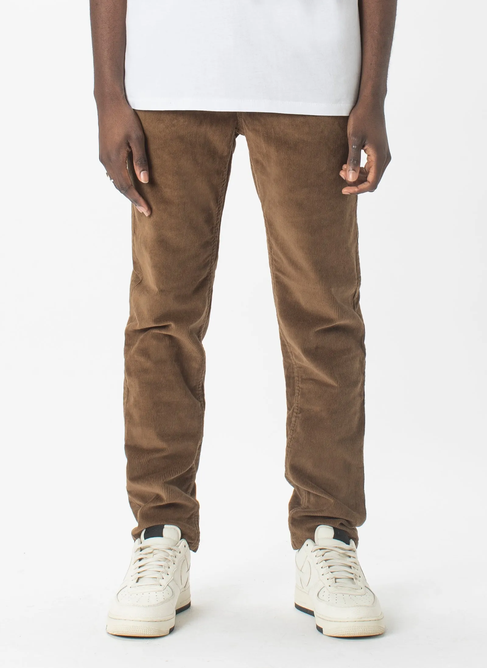 B.Slim Elastic Chino Tobacco Cord