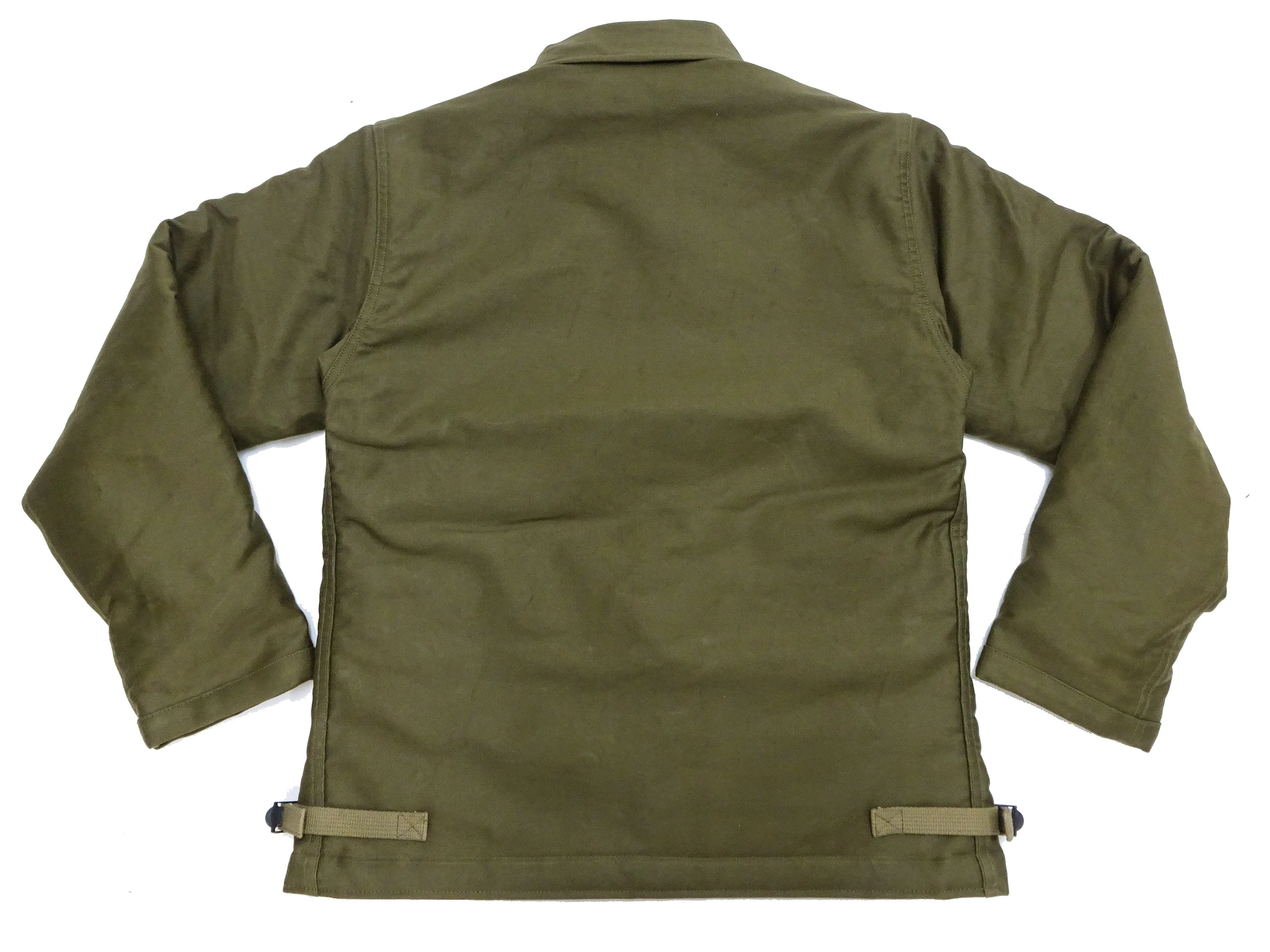 Buzz Rickson Jacket Men's Reproduction of the U.S. Navy A-2 Deck Jacket in Jungle Cloth Outer Shell Version BR15155 Olive-Drab