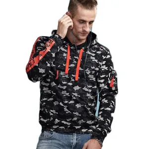 Camouflage Hooded Sweatshirt with Sleeve Pocket