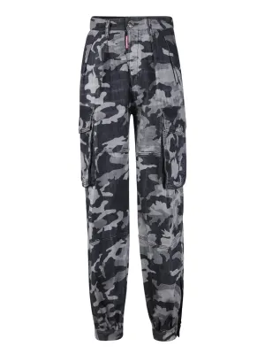 Camouflage-print cargo trousers