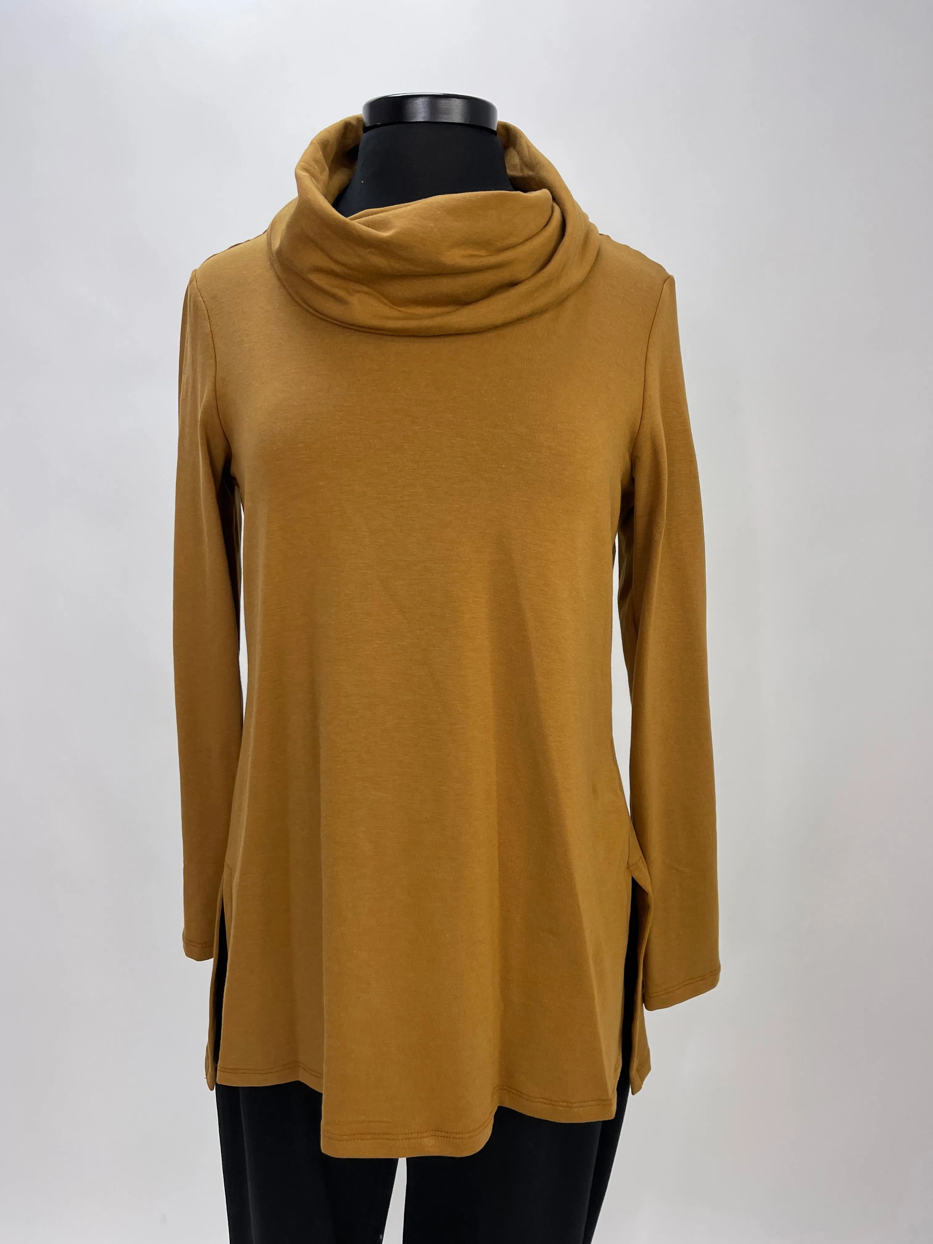 Caramel Long Sleeve Bamboo Swing Top