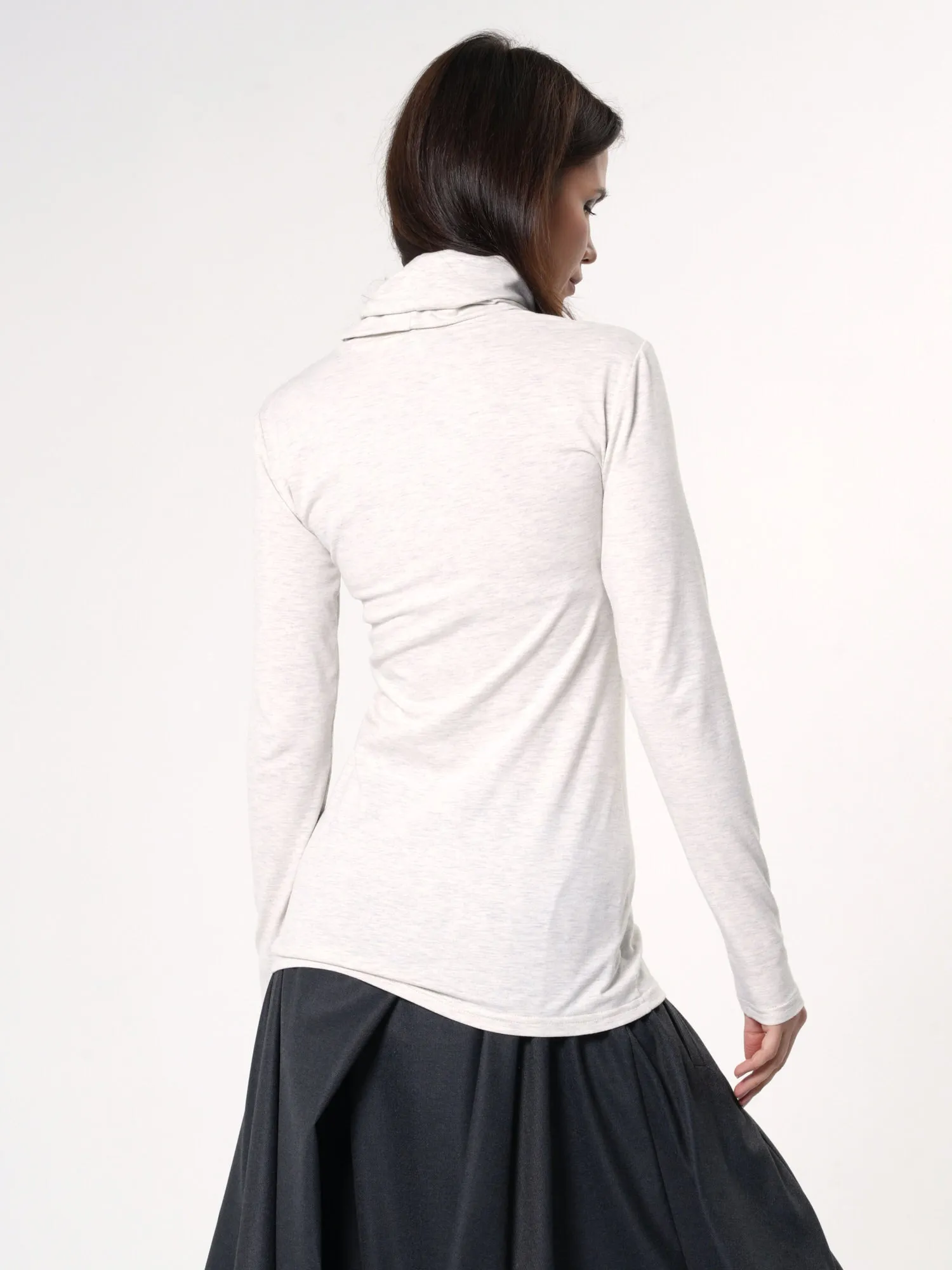 Casual Turtleneck Top In Ivory