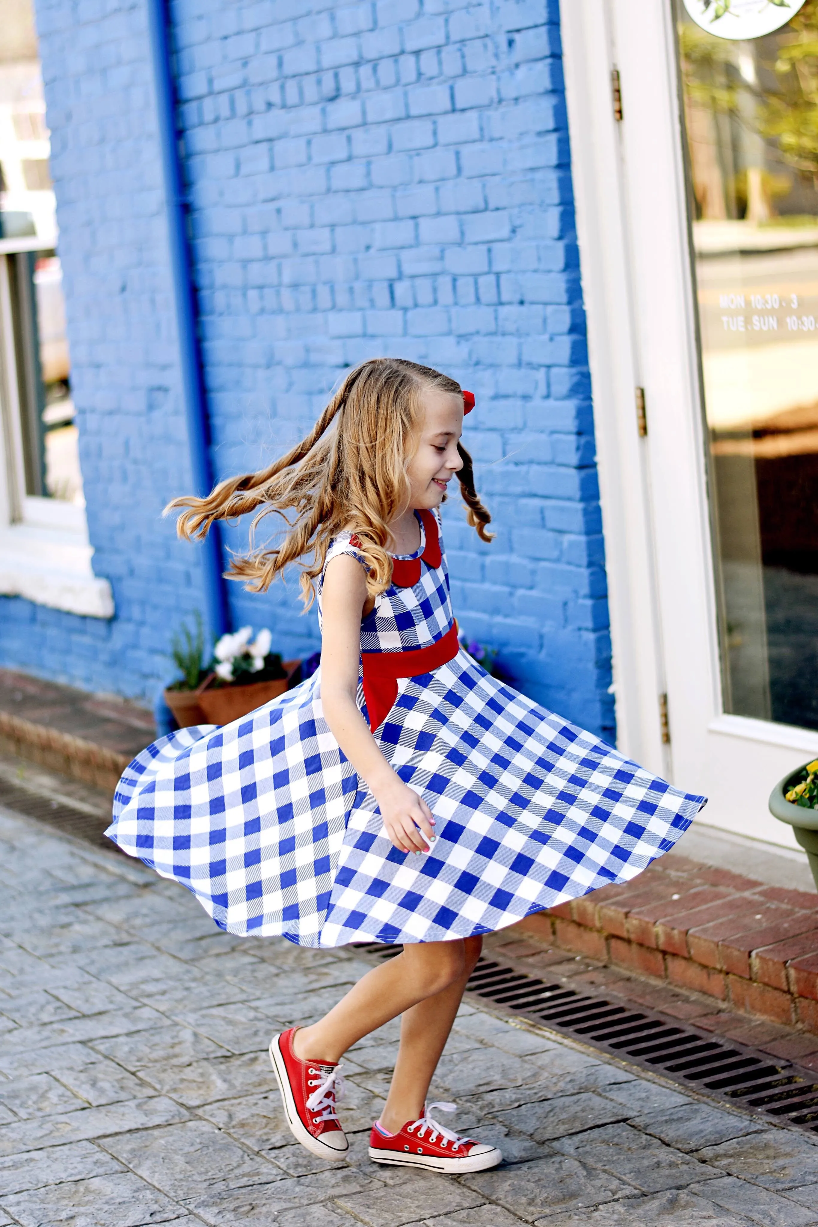 Central Park Twirl dress in Red, White, & Blue