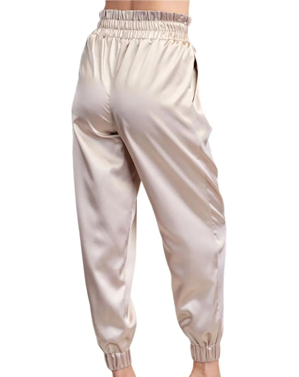 Champagne Pleated Jogger Pants